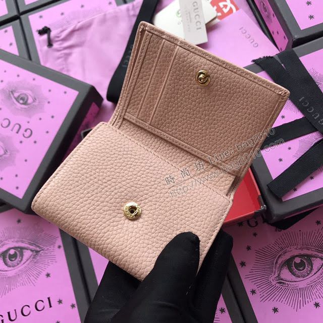 Gucci錢包 古馳新款翻蓋長錢包 Gucci女錢包 456116黑色全皮  gdj1180